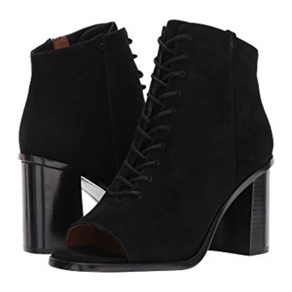Frye Amy Peep Lace Bootie Black Size 8